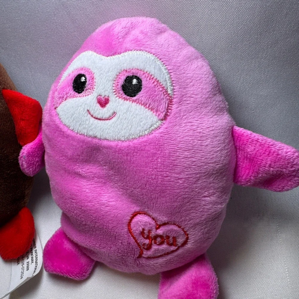 Cute Valentine Plush Sloths Set Pink Brown Me You Heart Stuffed Toys Kids Gift‎